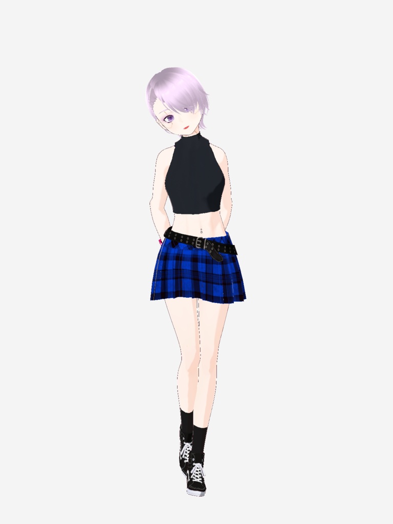 【VRoid(無料あり)】Emo Checker Skirt (5 Colors)