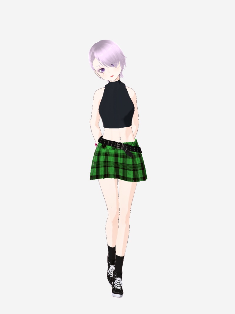 【VRoid(無料あり)】Emo Checker Skirt (5 Colors)