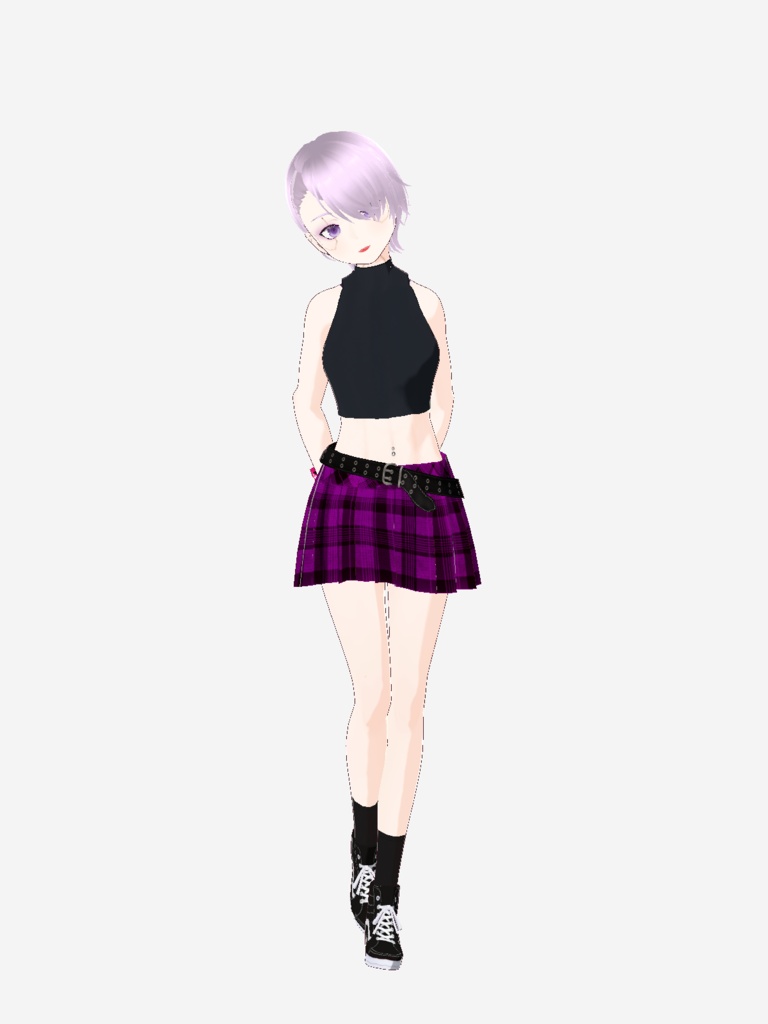 【VRoid(無料あり)】Emo Checker Skirt (5 Colors)