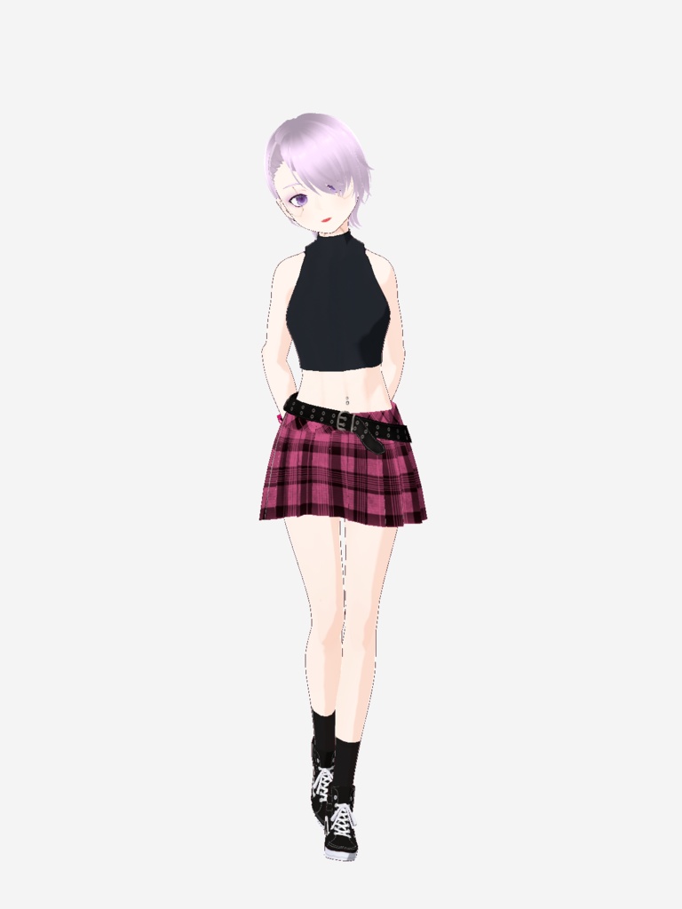 【VRoid(無料あり)】Emo Checker Skirt (5 Colors)