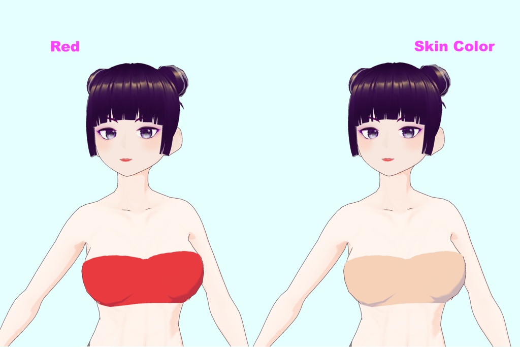 【VRoid(無料あり)】ベイシックストラップレスブラ水着(10色)- Basic Strapless Bra swimsuits(10 colors)