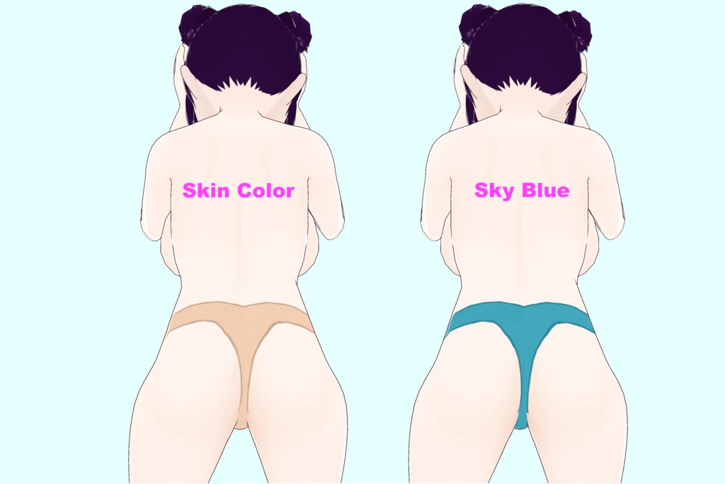 【VRoid(無料あり)】ベイシックTバック水着(11色)- Basic T-Back Swimsuits(11 colors)
