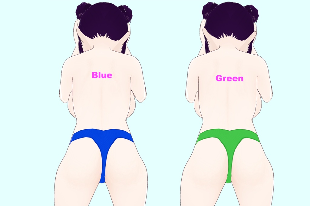 【VRoid(無料あり)】ベイシックTバック水着(11色)- Basic T-Back Swimsuits(11 colors)