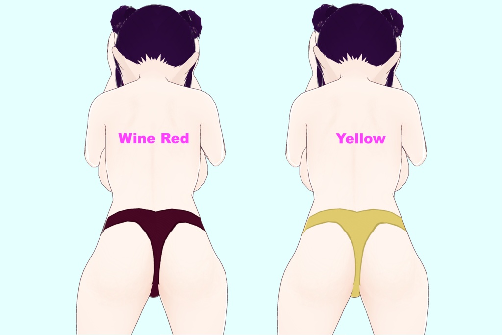 【VRoid(無料あり)】ベイシックTバック水着(11色)- Basic T-Back Swimsuits(11 colors)