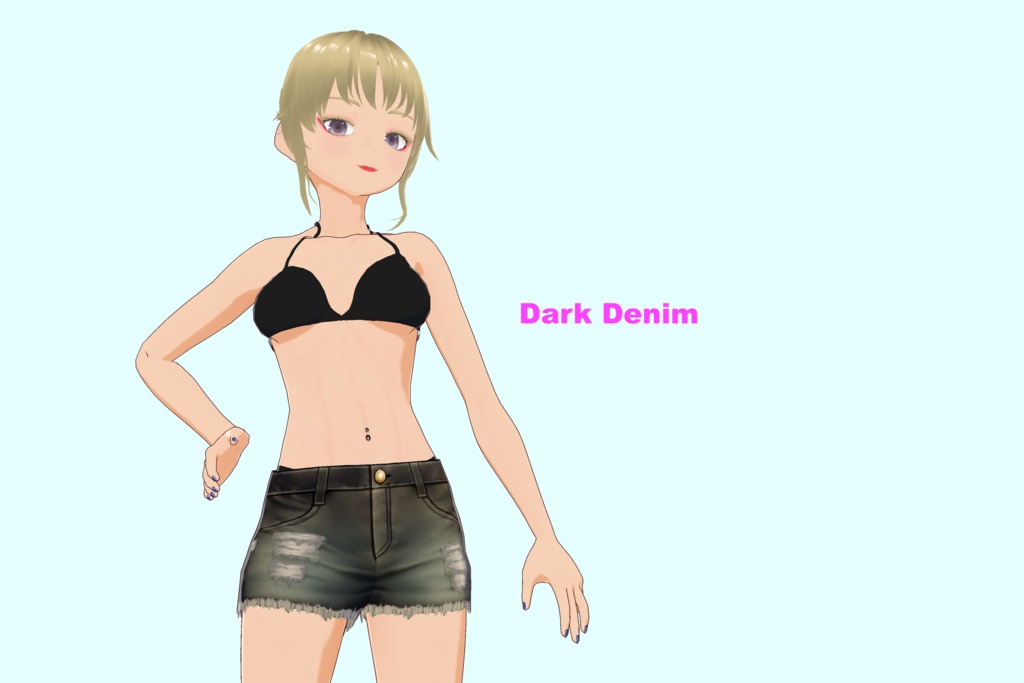 【VRoid(無料あり)】RIPPEDホットパンツ水着(5色) - Ripped hot pants(5 colors)