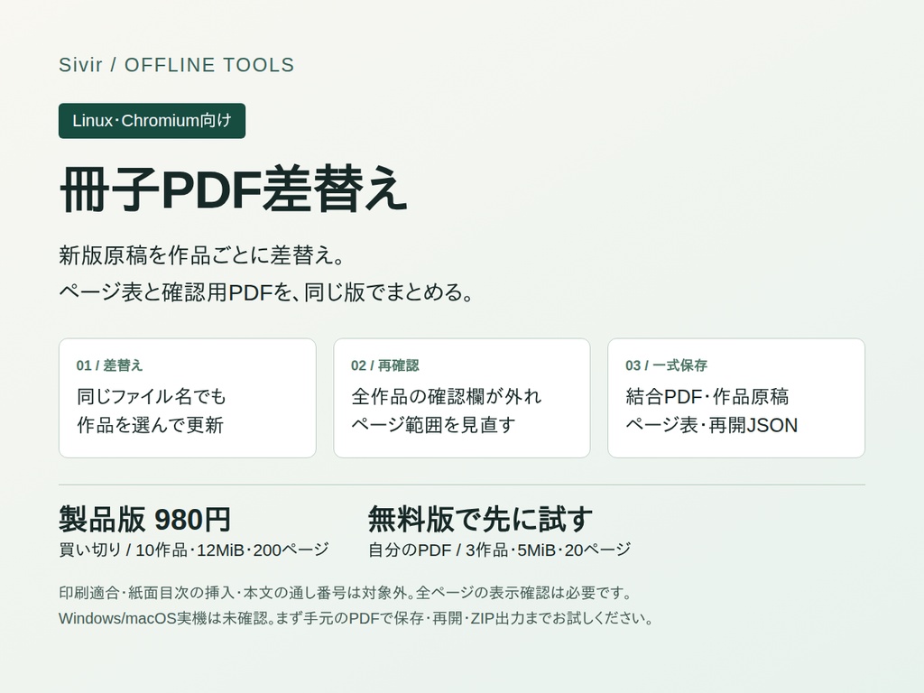 Sivir 冊子PDF差替え|合同誌の原稿・ページ表・確認用PDFをまとめて更新(Linux向け)