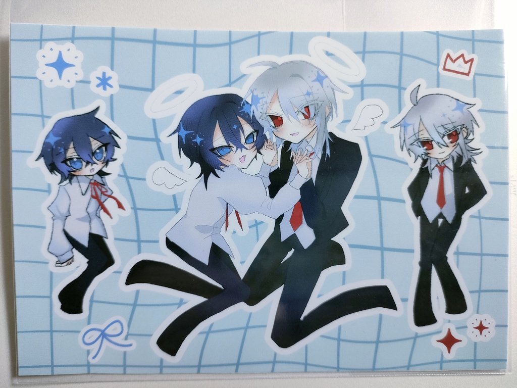 蝶々結びの追悼ステッカー/名刺付き