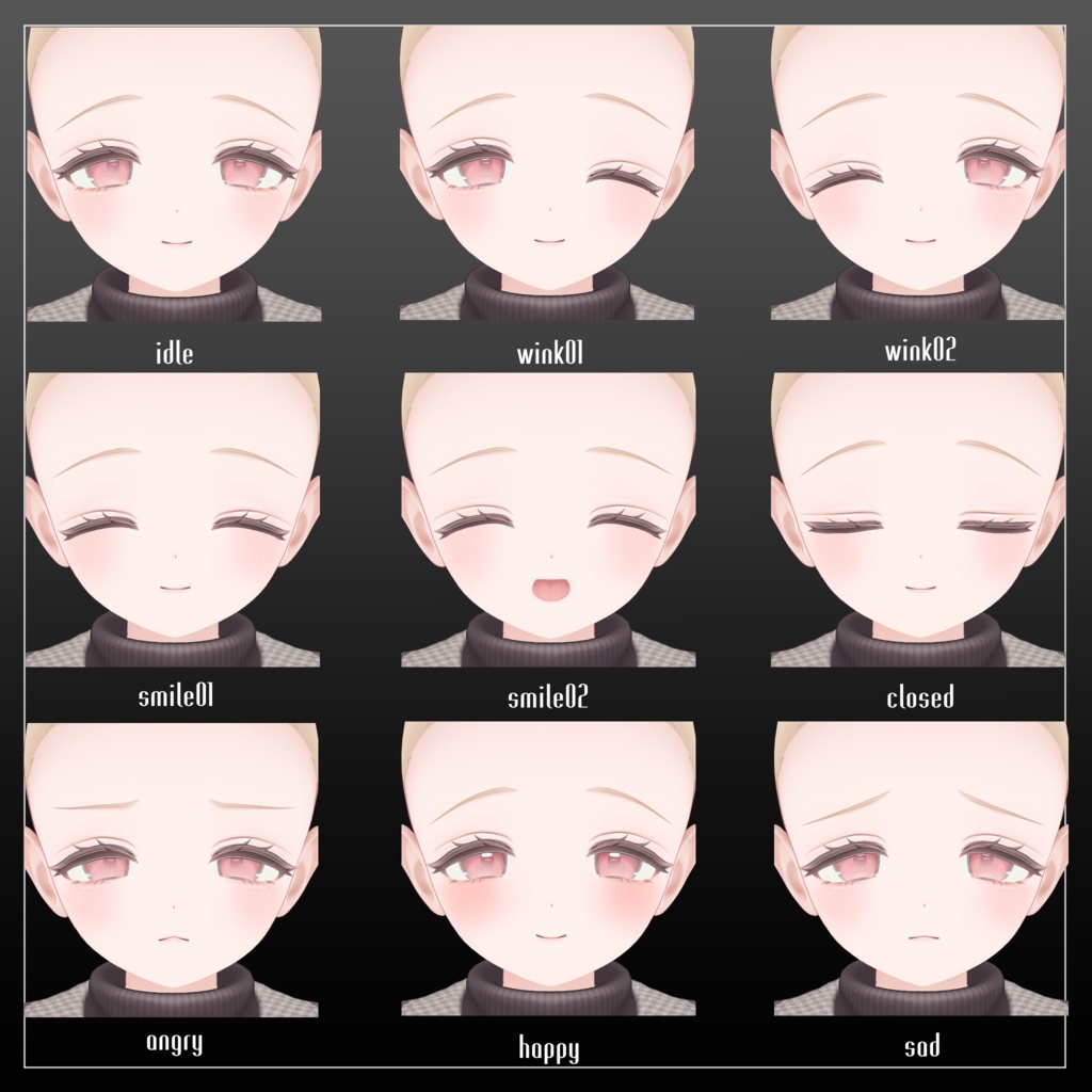 SALE‼️〚エク〛つり目、たれ目表情アニメーション