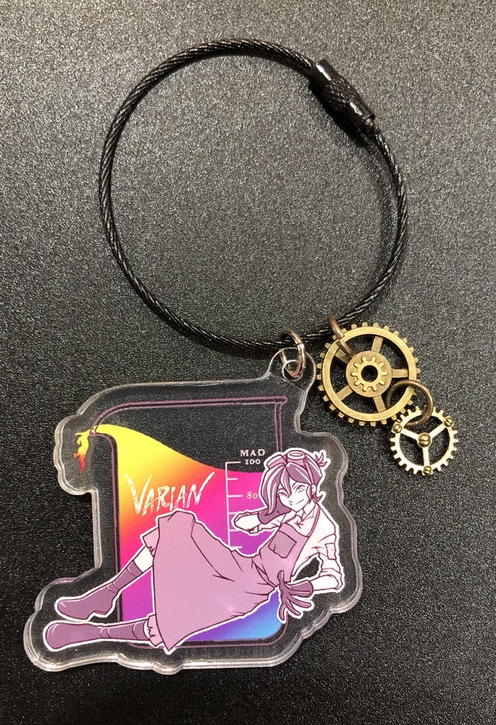 【ヴァリアン】ワイヤーチェーン黒・アクリルキーホルダー