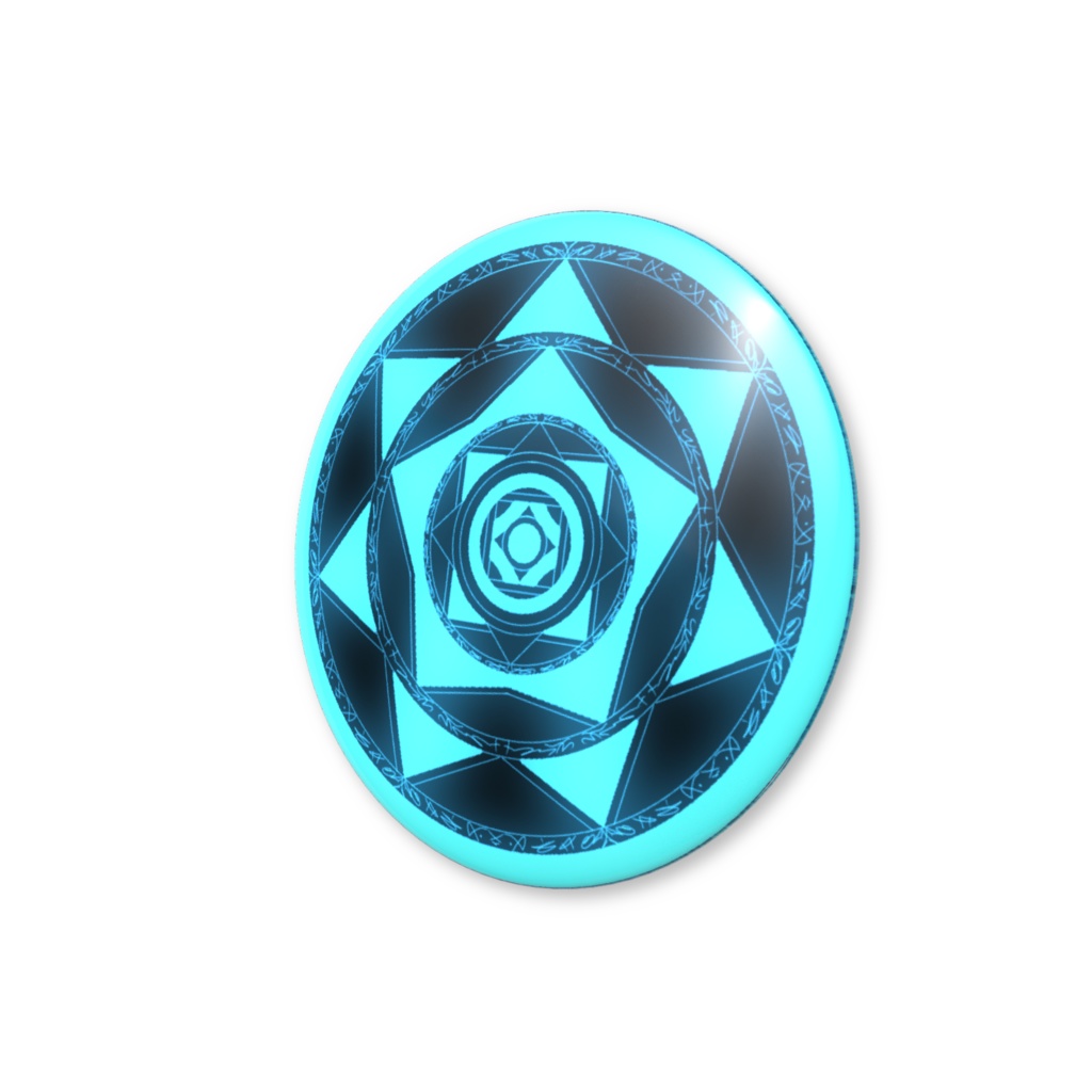 魔法陣缶バッジ「健康運」