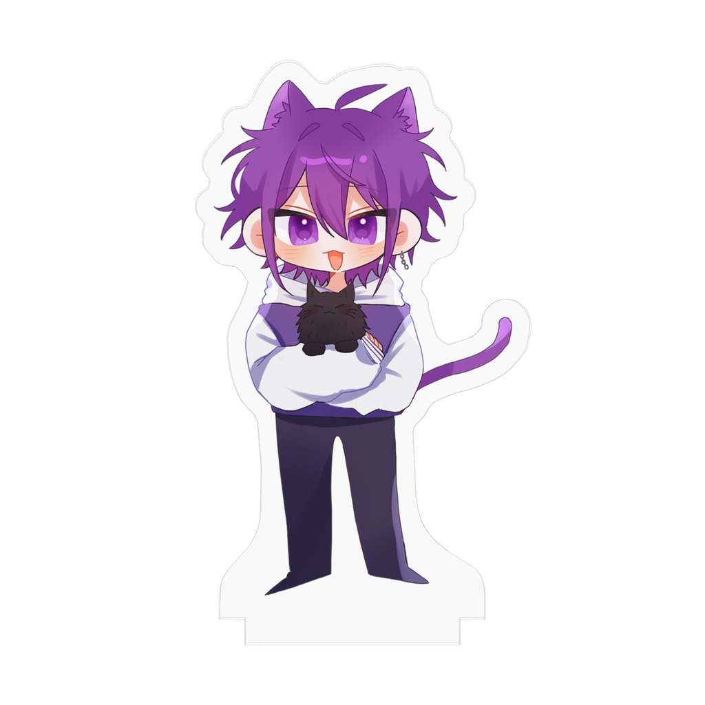 黒猫抱えたネコミミナスタさん