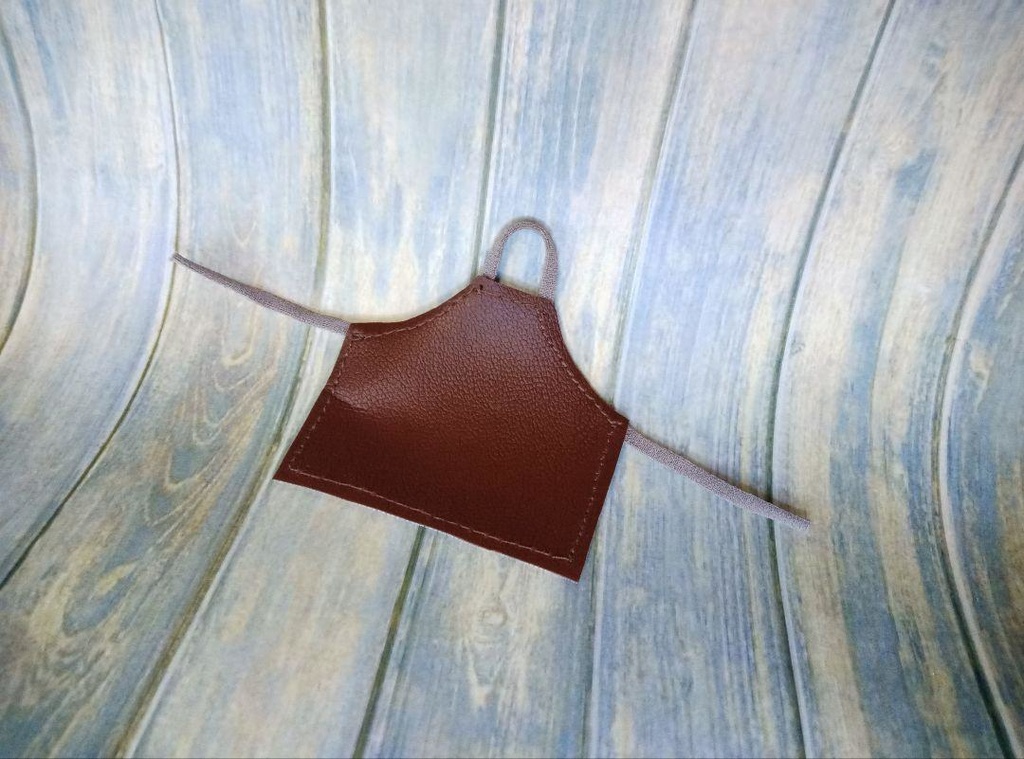 【ハンドメイド】1/12程度 美プラ・フィギュア・ドール向け革風エプロン