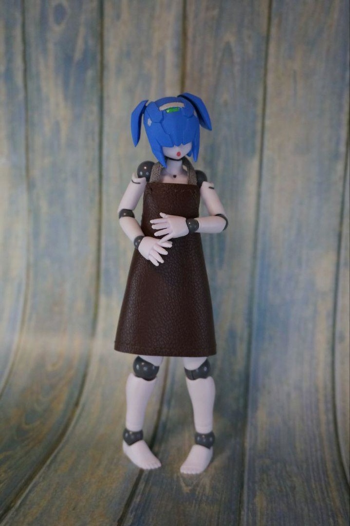 【ハンドメイド】1/12程度 美プラ・フィギュア・ドール向け革風エプロン