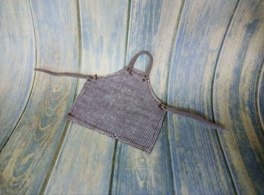 【ハンドメイド】1/12程度 美プラ・フィギュア・ドール向け革風エプロン