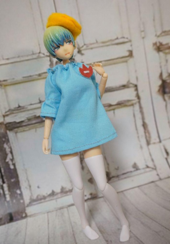 【ハンドメイド】幼稚園児スモッグ風衣装 各色【ミニチュア】