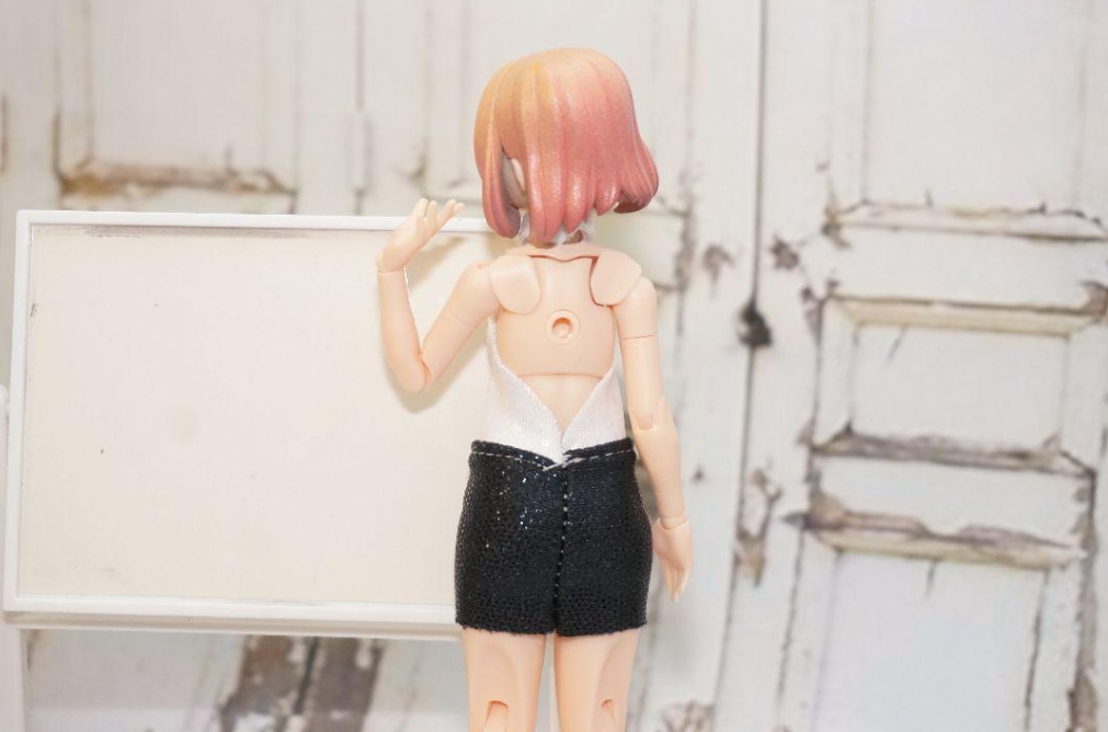 【ハンドメイド】1/12 女教師風コスチューム白×黒【ミニチュア】