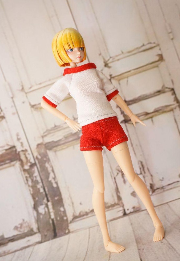 【ハンドメイド】1/12青・赤の体操服【S~M向け・でもかなりフリーサイズ】