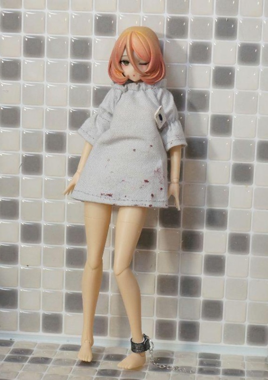 【ハンドメイド・ミニチュア服】1/12 実験体・被験体風コスチューム【S~M程度、でもかなりフリーサイズ】