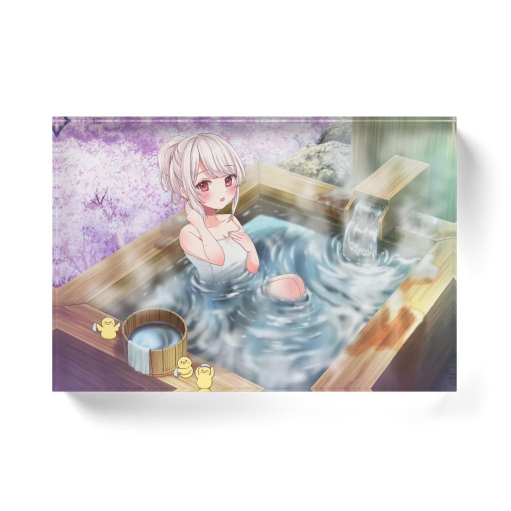 温泉アクリルブロック(春)