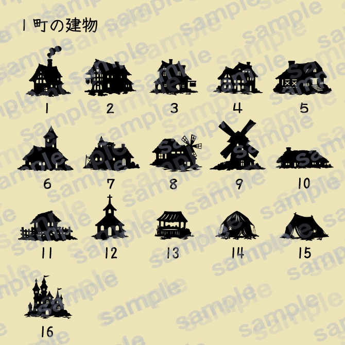 7/13まで値引販売 TRPG&ココフォリア素材等に ファンタジー向けマップ作成素材集 汎用オブジェクト50