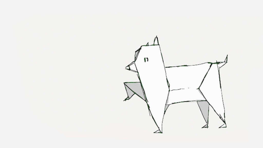 【静止画素材】折り紙（犬）