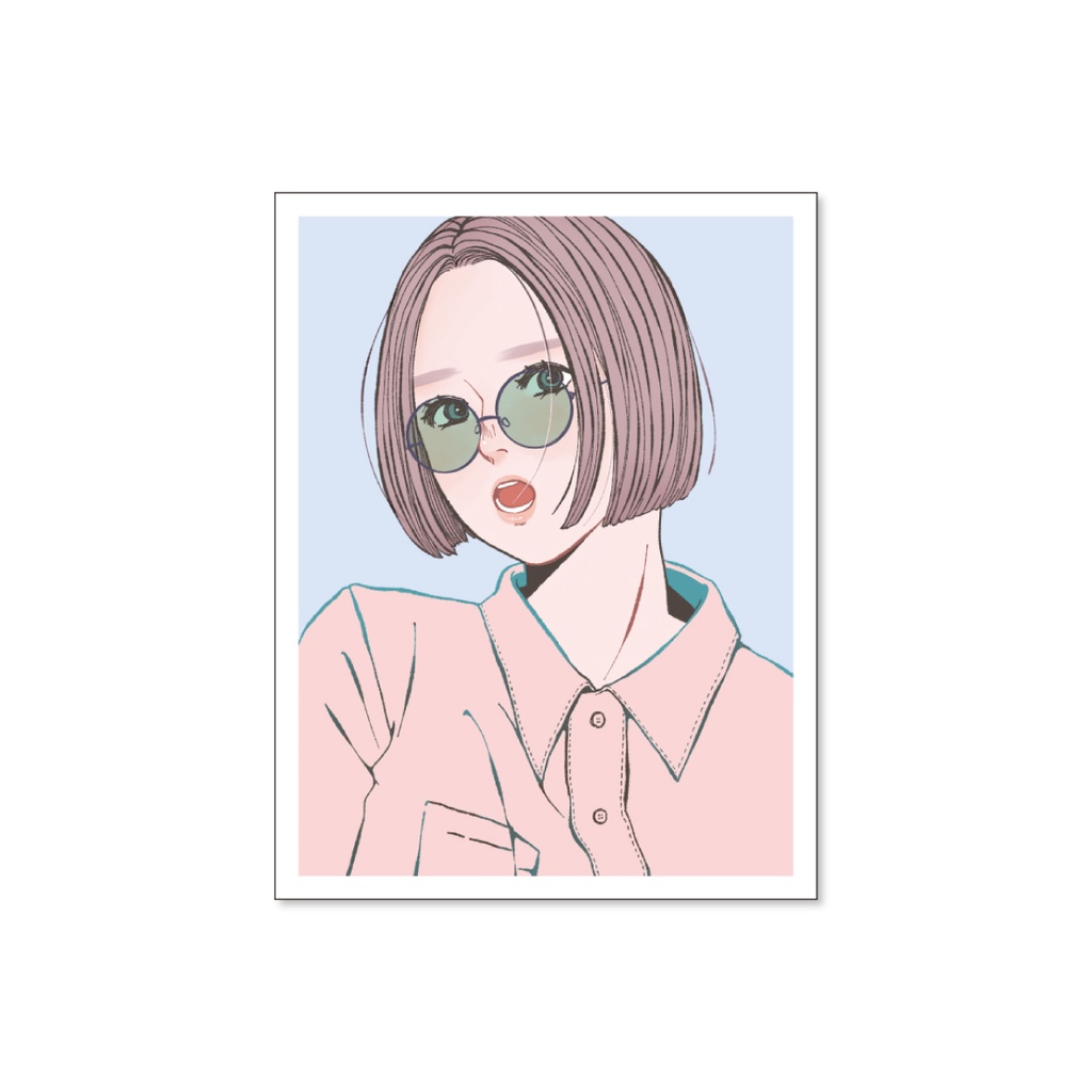 ステッカー（メガネ子）