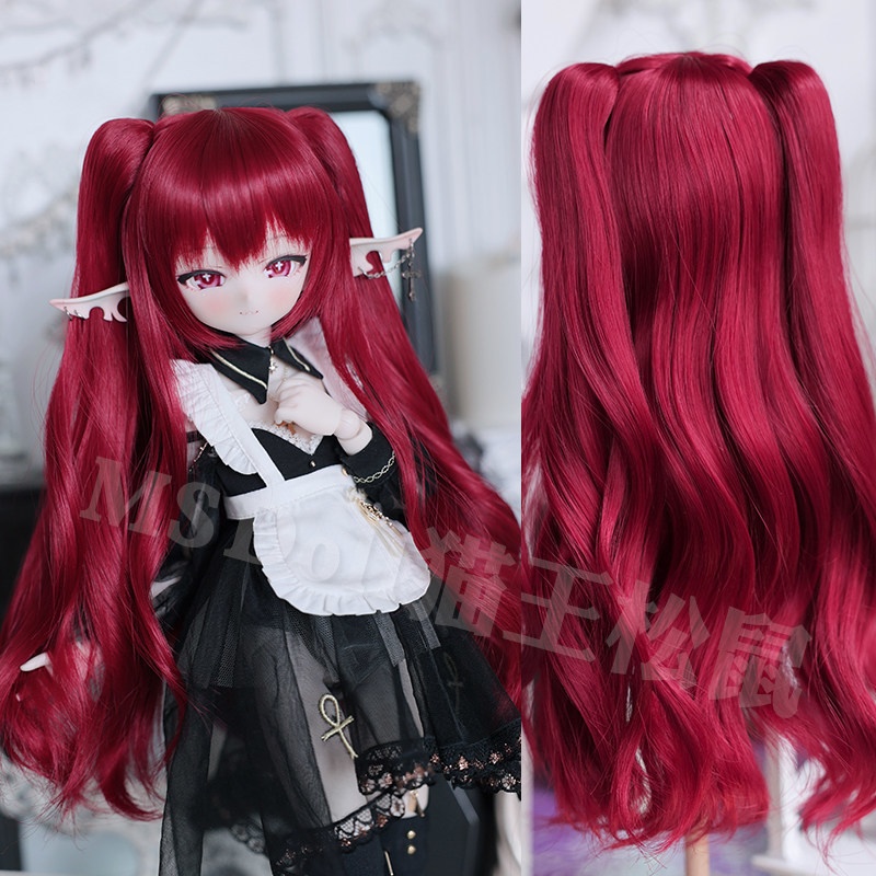 1/3 1/4 1/6 ロングウェーブ ツインテール ドール用ウィッグ 耐熱