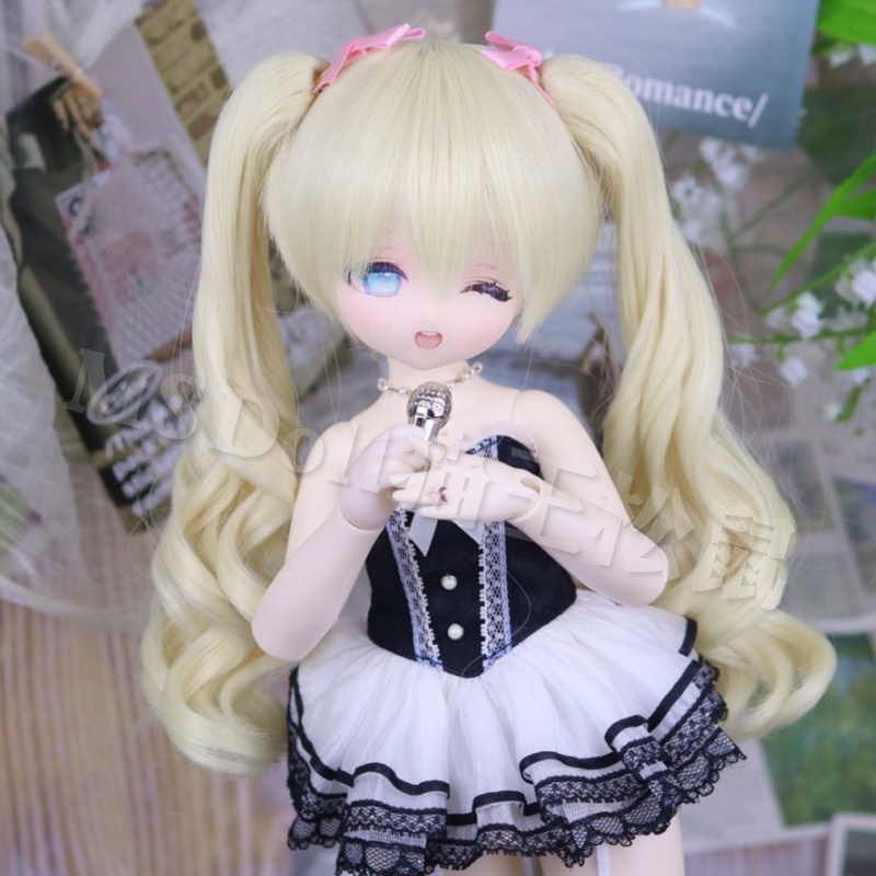 1/3 1/4 1/6 ふんわりツインテール ドール用ウィッグ 耐熱