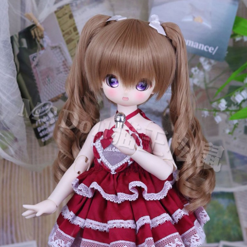 1/3 1/4 1/6 ふんわりツインテール ドール用ウィッグ 耐熱