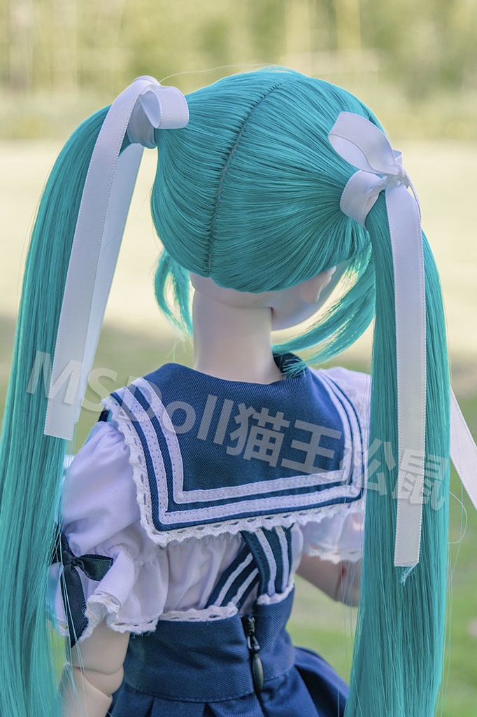 1/3 1/4 グリーン ツインテール ドール用ウィッグ 耐熱
