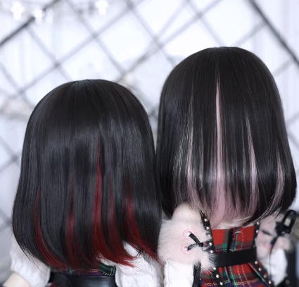 ポイントカラーショート ドール用ウィッグ 耐熱