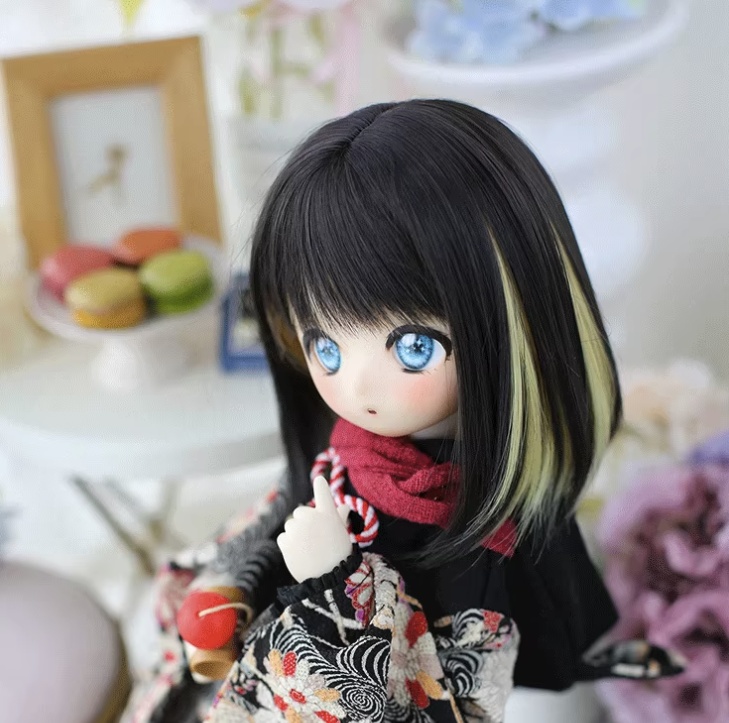 ポイントカラーショート ドール用ウィッグ 耐熱