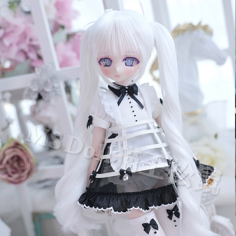 【頭囲22-22.5cm】　カールツインテール　ドール用ウィッグ　耐熱