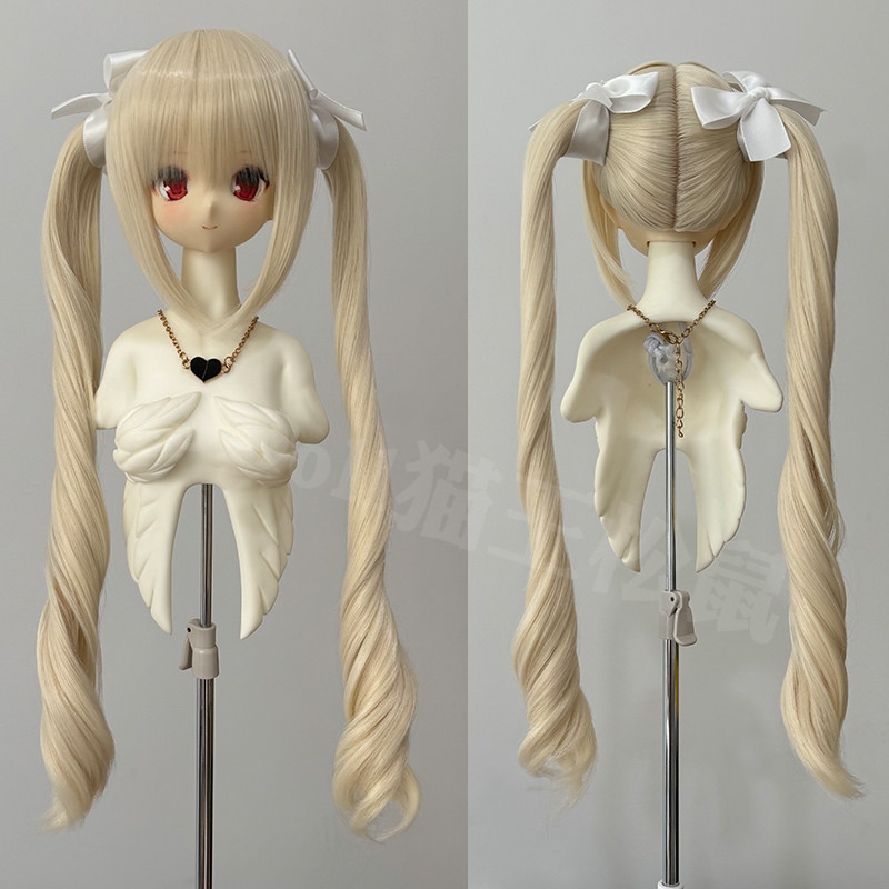 【頭囲22-22.5cm】　カールツインテール　ドール用ウィッグ　耐熱