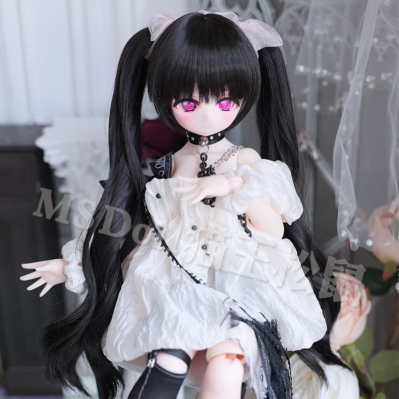 【頭囲22-22.5cm】　カールツインテール　ドール用ウィッグ　耐熱