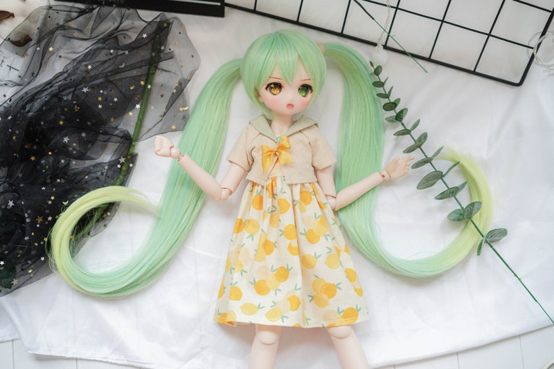 【頭囲22-23cm】　ツインテール　ドール用ウィッグ　耐熱