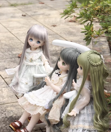 1/3 1/4 1/6 ロングカール ドール用ウィッグ 耐熱