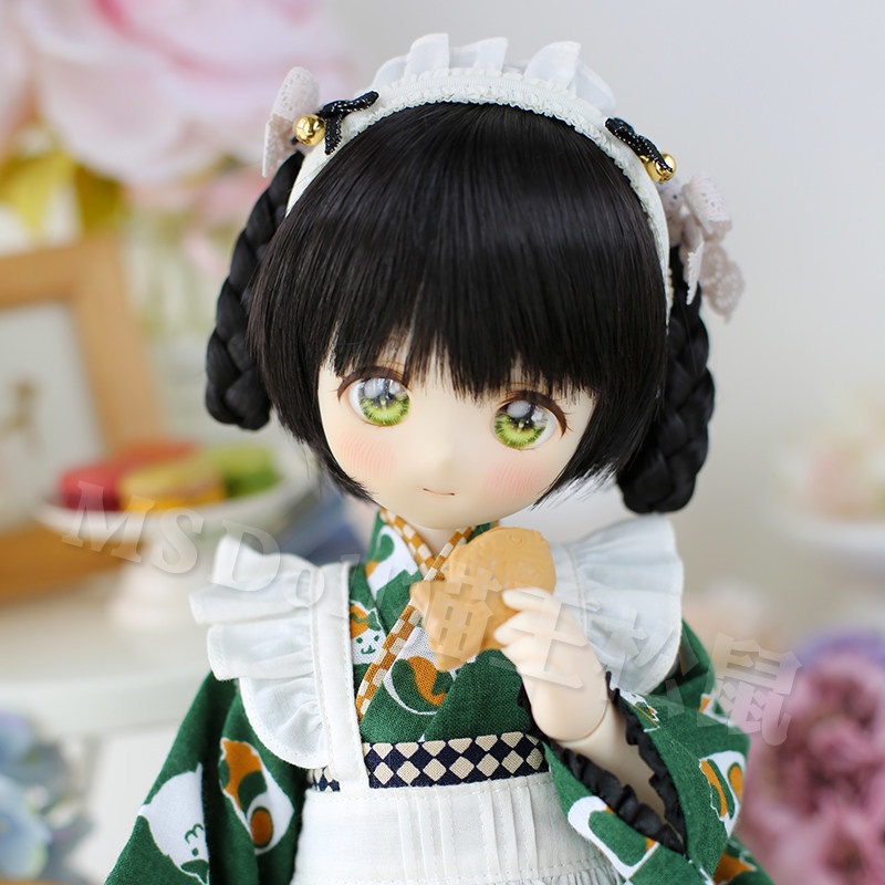 1/3 1/4 1/6 和風ツインテール ドール用ウィッグ 耐熱