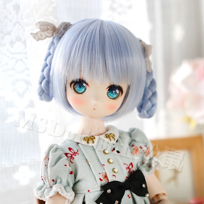 1/3 1/4 1/6 和風ツインテール ドール用ウィッグ 耐熱