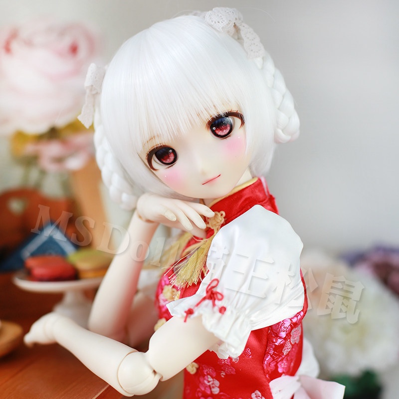 1/3 1/4 1/6 和風ツインテール ドール用ウィッグ 耐熱