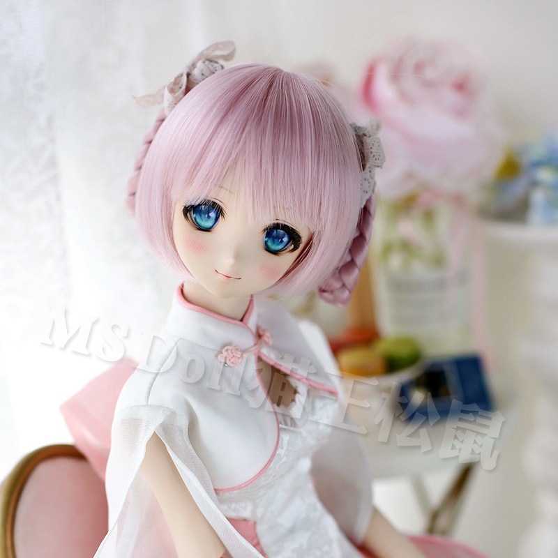 1/3 1/4 1/6 和風ツインテール ドール用ウィッグ 耐熱