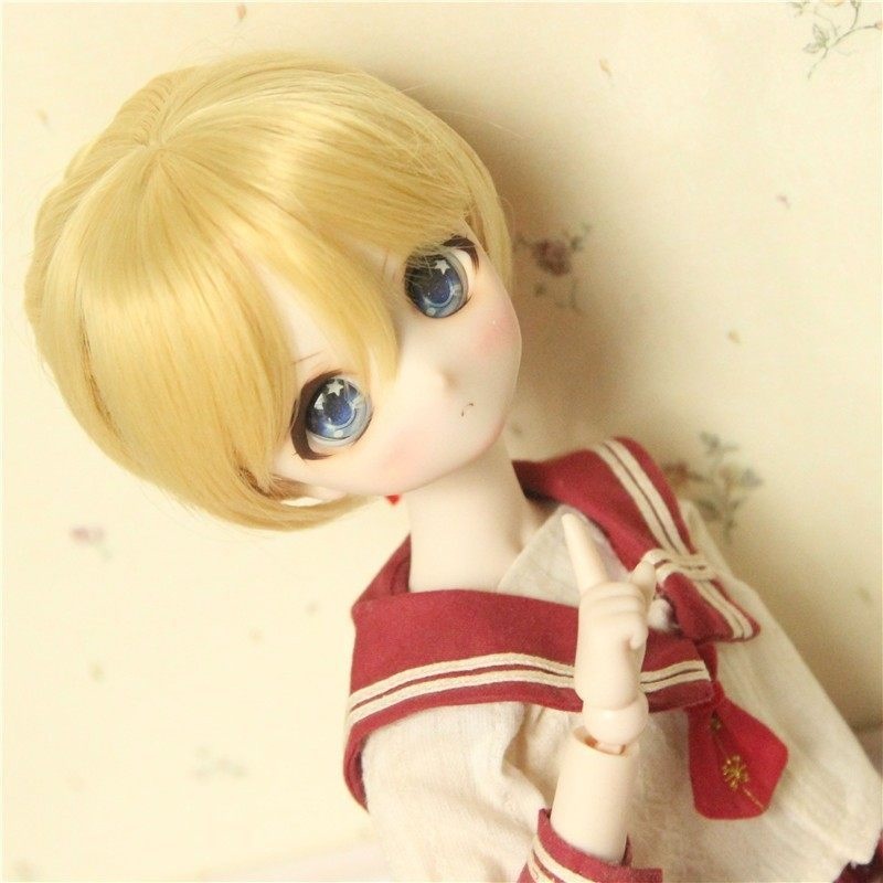 1/3 【頭囲22-22.5cm】 編み込み団子 ドール用ウィッグ 耐熱