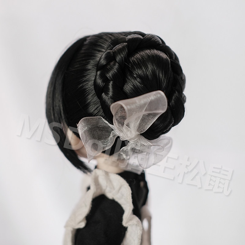 1/3 【頭囲22-22.5cm】 編み込み団子 ドール用ウィッグ 耐熱