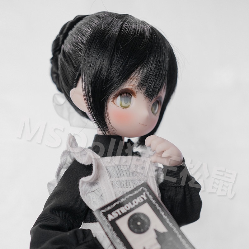 1/3 【頭囲22-22.5cm】 編み込み団子 ドール用ウィッグ 耐熱