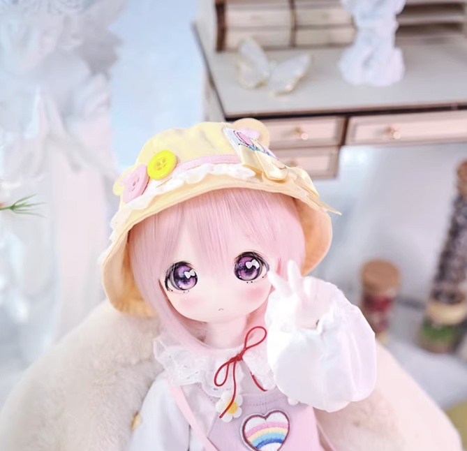 1/3 1/4 ショート ドール用ウィッグ 耐熱