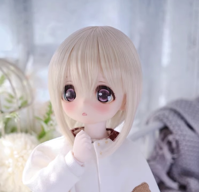 1/3 1/4 ショート ドール用ウィッグ 耐熱