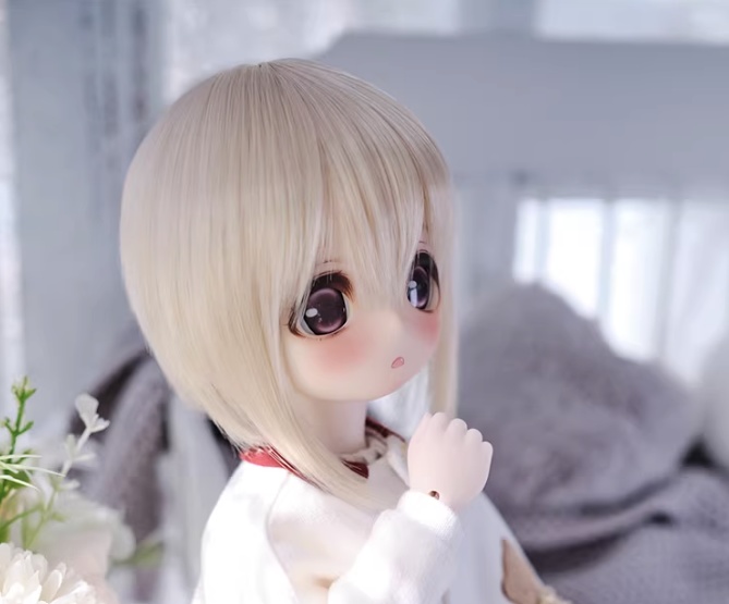 1/3 1/4 ショート ドール用ウィッグ 耐熱