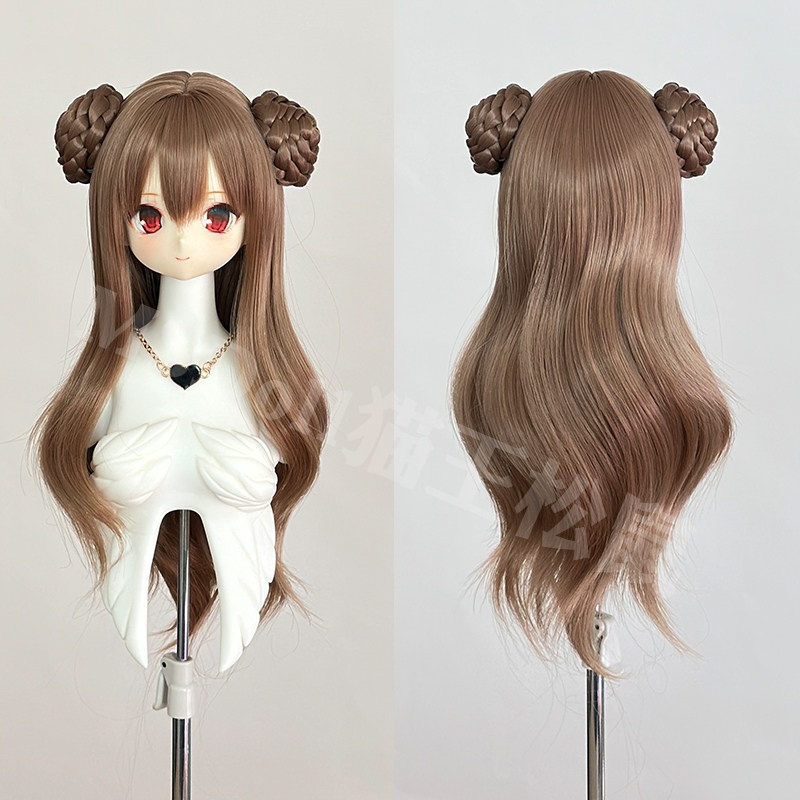 1/3 1/4 お団子ツイン ドール用ウィッグ 耐熱