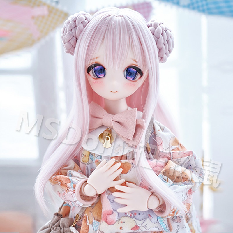 1/3 1/4 お団子ツイン ドール用ウィッグ 耐熱