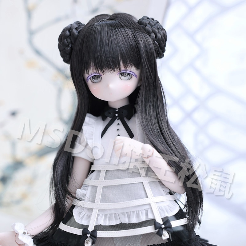 1/3 1/4 お団子ツイン ドール用ウィッグ 耐熱